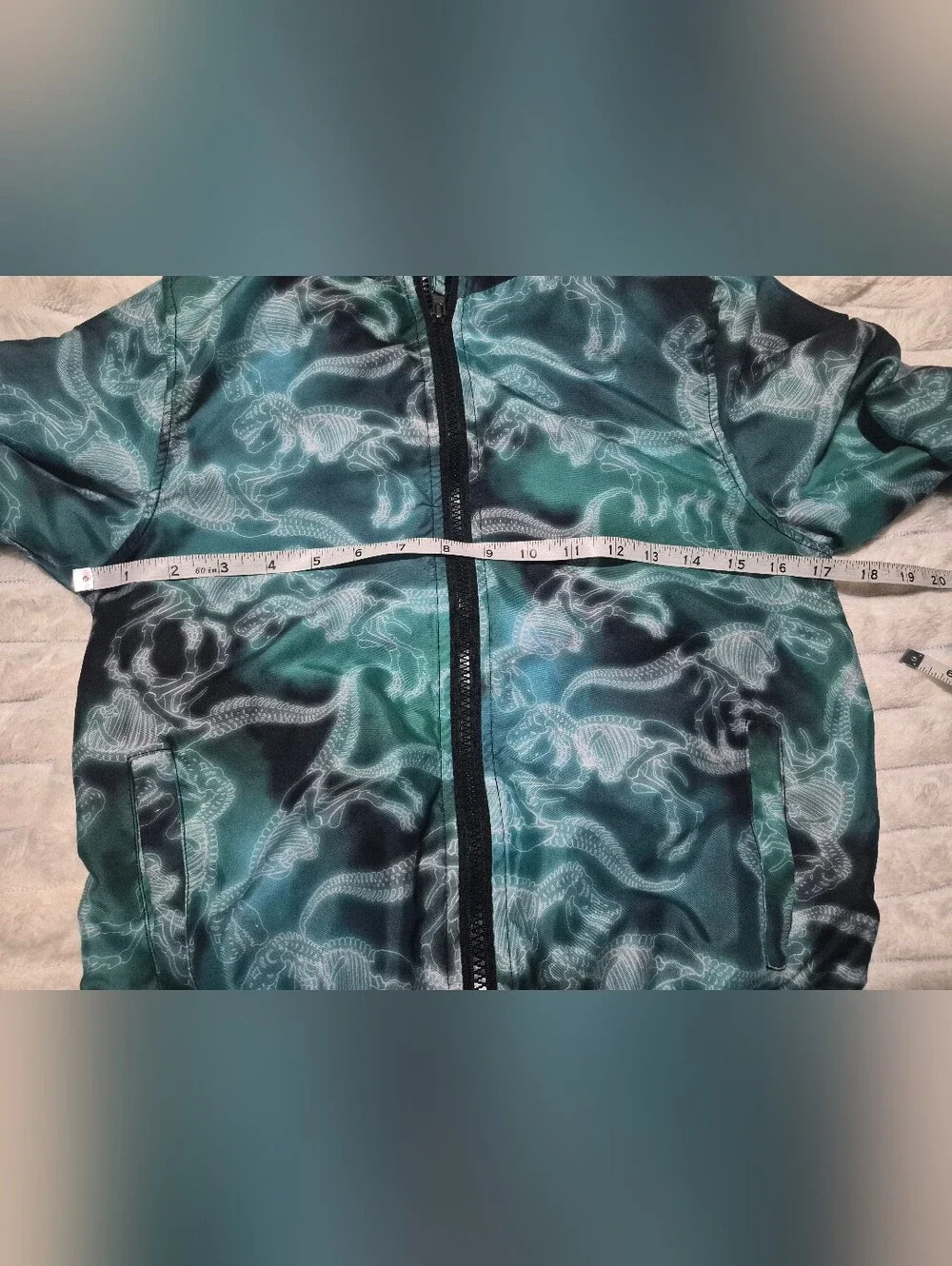 Rain Jacket / Windbreaker Kids Dinosaur Hooded Jacket Size 7/8